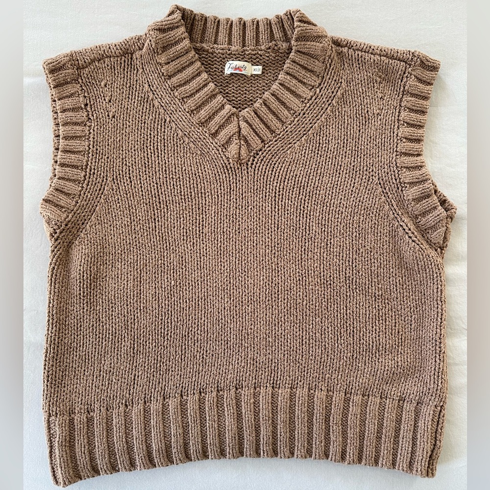 Faherty Tan Sweater Vest